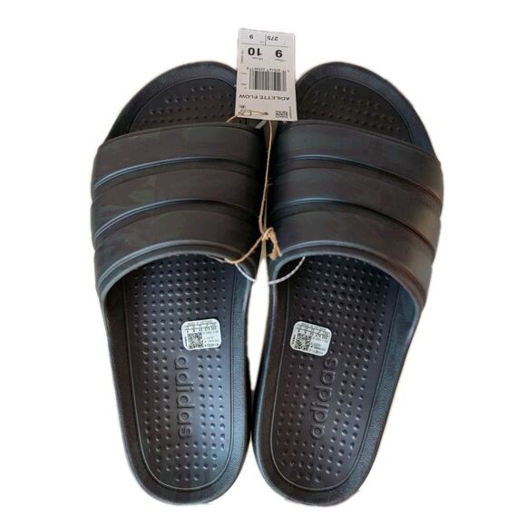 adidas Adilette Flow PVC Slides Men's Size 9 Comfort Sandals Green & Black Camo - Picture 1 of 7